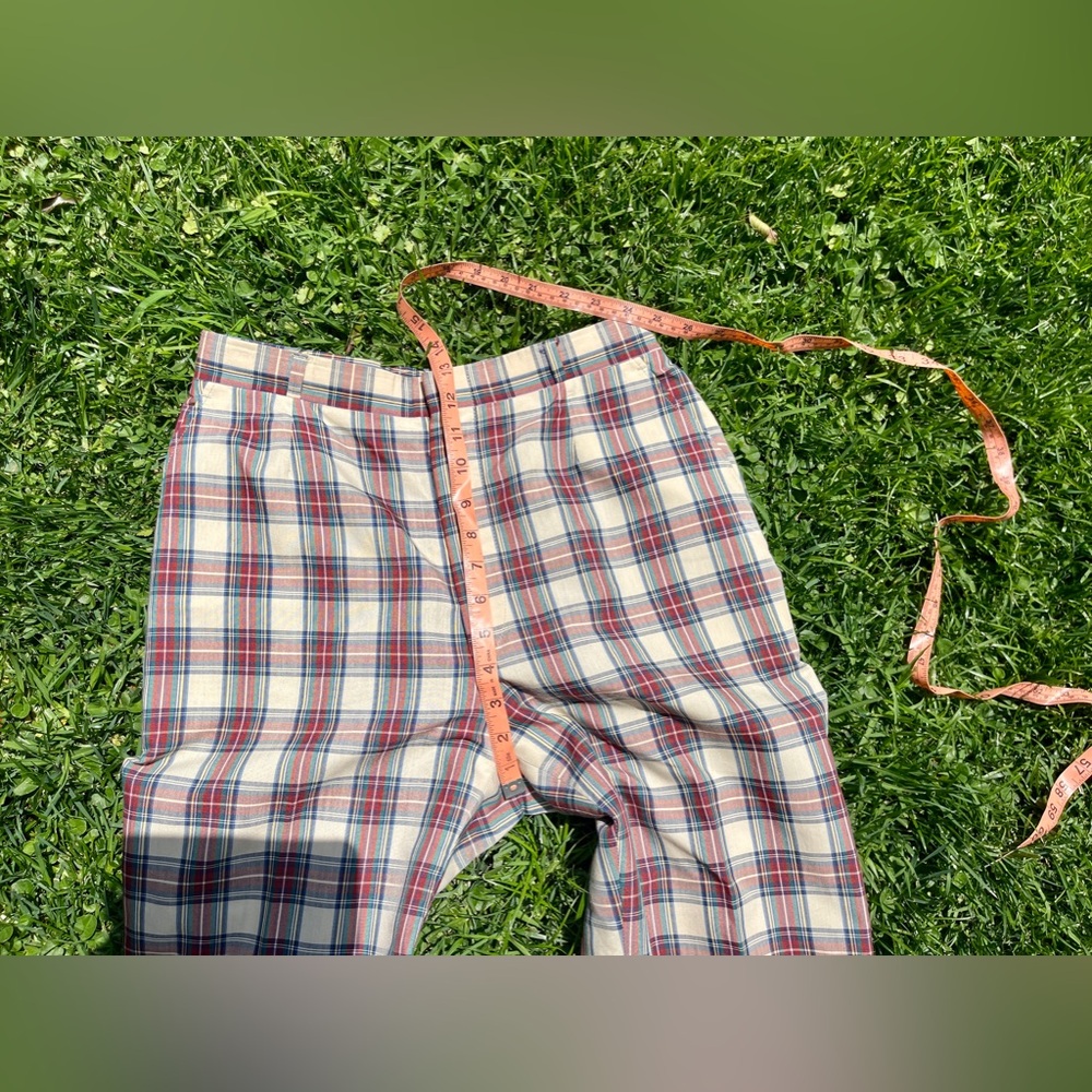 70s Vintage Light Weight Plaid Pants - Picture 5 of 8